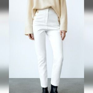 Zara White High-Waisted Jeans NWOT